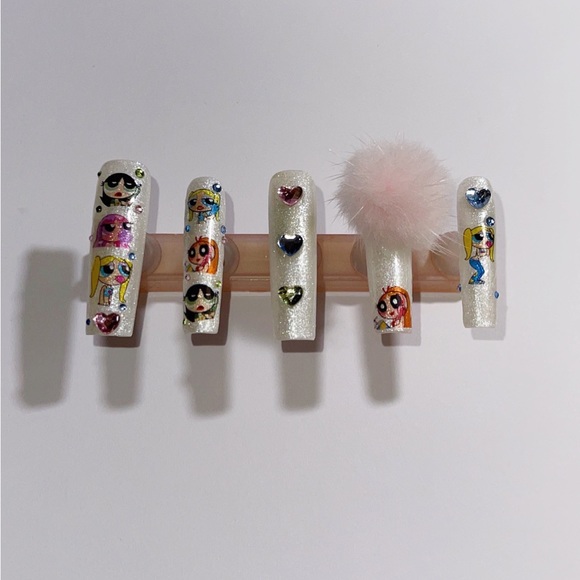 Handmade Power Puff Girls Press On Nails - Picture 4 of 7